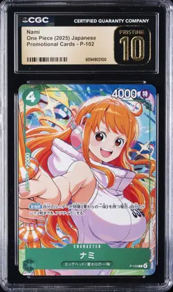 2025 ONE PIECE PROMO CARDS JAPANESE #P-102 NAMI CGC 10 PRISTINE - Image 1