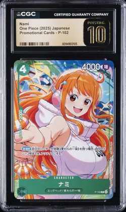 2025 ONE PIECE PROMO CARDS JAPANESE #P-102 NAMI CGC 10 PRISTINE - Image 1