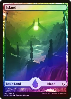 Island (186) FOIL Hour of Devastation HEAVILY PLD CARD ABUGames - Image 1