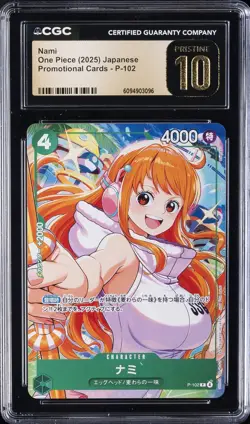 2025 ONE PIECE PROMO CARDS JAPANESE #P-102 NAMI CGC 10 PRISTINE - Image 1