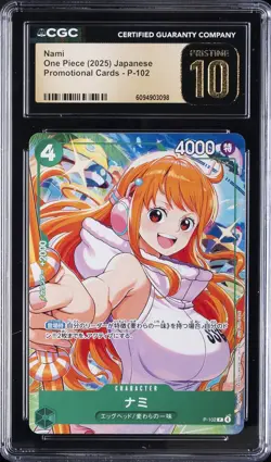 2025 ONE PIECE PROMO CARDS JAPANESE #P-102 NAMI CGC 10 PRISTINE - Image 1