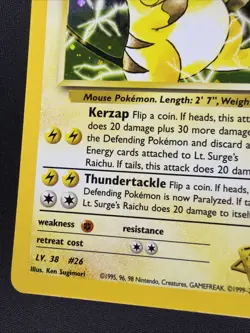 Lt. Surge's Raichu 11/132 Gym Challenge Pokemon Card WOTC Vintage Holo Rare - LP - Image 5