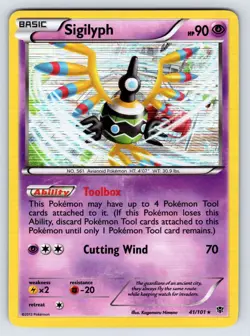 Sigilyph 41/101 Plasma Blast Holo Rare Pokemon Card LP - Image 1