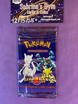 Empty Legendary Collection Mewtwo artwork Pokemon Card Opened Pack - Image 1