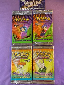 Empty Gym Heroes Challenge x4 Sabrina Misty + Pokemon Card Opened Packs - Image 1