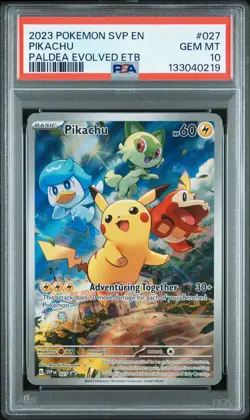 Pikachu 027 Sv: Scarlet & Violet Promo Cards Holo PSA 10 - Image 1