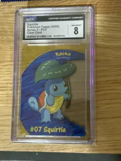 2000 Topps Pokemon Series 2 Squirtle Clear Card #07 PC4 CGC 8 - Image 1
