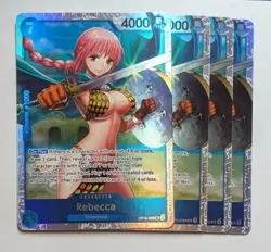 4 x Rebecca OP10-058 SR Super Rare Holo Foil One Piece TCG Game Card Playset NM - Image 1