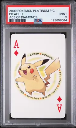 2009 POKEMON PLATINUM VERSION PLAYING CARDS ACE OF DIAMONDS PIKACHU PSA 9 - Image 1