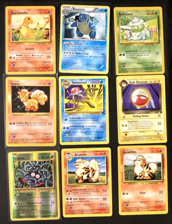 1999 Pokemon Base Lot Of 9 Cards Vintage Blastoise Bulbasaur Charmander Vulpix - Image 1