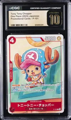 2025 ONE PIECE PROMO CARDS JPN #P-101 TONY TONY CHOPPER CGC 10 PRISTINE - Image 1