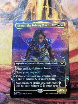 MTG Samut, the Driving Force (Borderless) [Aetherdrift] Near Mint Foil​ - Image 1