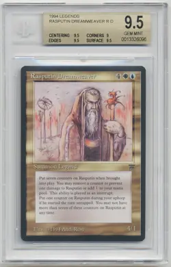 Graded Rasputin Dreamweaver BGS Beckett 9.5 GEM MINT Legends 1994 MTG Magic Rare - Image 1