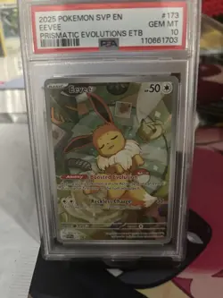 Pokemon Eevee 173 Promo PSA 10 Prismatic Evolutions ETB - Image 1