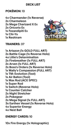 Mega Charizard X Ex & Reshiram - Pokemon TCG - OutTheBoxTCG Meta Decks - Image 2