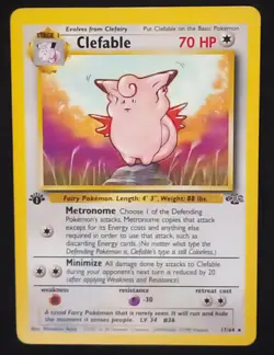 Pokemon TCG Clefable #17 1st Edition Pokemon Jungle - Lightly Played - Image 1
