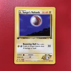 1st Edition Lt. Surge's Voltorb 86/132 Gym Challenge WoTC Pokemon TCG 2000 NM - Image 1