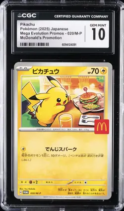 2025 POKEMON JPN MEGA EVOLUTION MCDONALD'S PROMOTION PIKACHU CGC 10 GEM MINT - Image 1