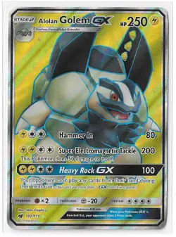 Alolan Golem GX 102/111 Crimson Invasion Full Art FA Ultra Rare Pokemon TCG LP - Image 1