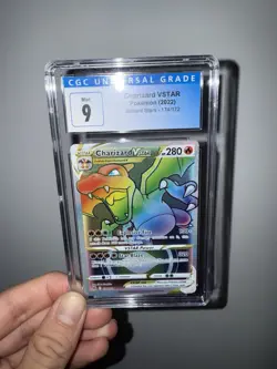 Pokemon Charizard V Star Rainbow Secret Rare 174/172 CGC 9 Mint Brilliant Stars - Image 1