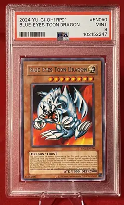 BLUE-EYES TOON DRAGON- Yu-Gi-OH! - RARE - RP01-EN050-PSA 9 MINT - Image 1