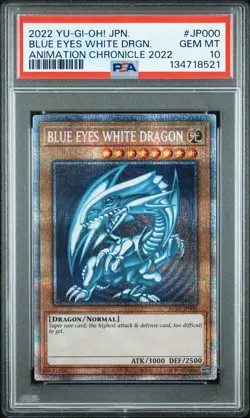 2022 YU-GI-OH! JPN ANIMATION CHRONICLE 2022 #JP000 BLUE EYES WHITE DRAGON PSA 10 - Image 1