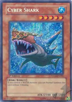 Yugioh! LP Cyber Shark - TDGS-EN086 - Secret Rare - Unlimited Edition Lightly Pl - Image 1