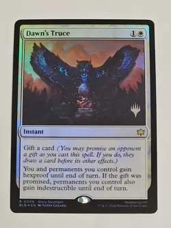 Dawn's Truce Bloomburrow MTG Magic the Gathering FOIL Promo Pack Card Stamped - Image 1