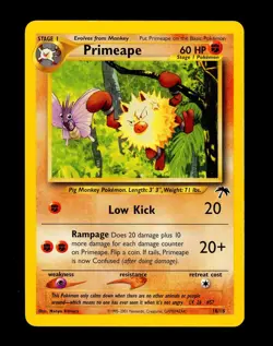 2001 Pokemon PRIMEAPE Southern Islands Set PROMO Non Holo Card 18/18 Rare WotC - Image 1