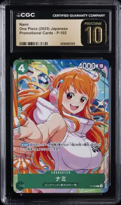 2025 ONE PIECE PROMO CARDS JAPANESE #P-102 NAMI CGC 10 PRISTINE - Image 1
