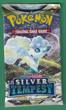 Pokemon "Silver Tempest" 10-Card Sealed Booster Pack (Alolan Vulpix) X1 - Image 1