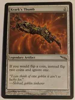 MTG English Magic Card Light Play KRARK'S THUMB from Mirrodin - Image 1