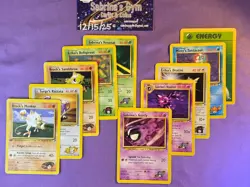 Played 1st Edition Sabrina's Haunter, Ghastly + Gym Heroes Set Pokemon Cards - Image 1