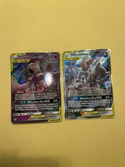 Pokemon TCG Mewtwo & Mew GX Sm191 & Mewtwo & Mew Gx 71/236 NM Tag Team Cards - Image 1