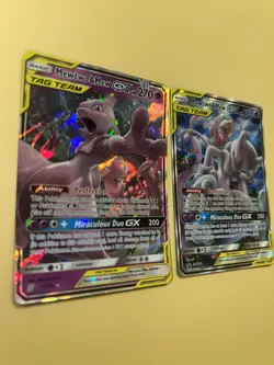 Pokemon TCG Mewtwo & Mew GX Sm191 & Mewtwo & Mew Gx 71/236 NM Tag Team Cards - Image 4