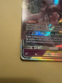Pokemon TCG Mewtwo & Mew GX Sm191 & Mewtwo & Mew Gx 71/236 NM Tag Team Cards - Image 5