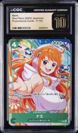2025 ONE PIECE PROMO CARDS JAPANESE #P-102 NAMI CGC 10 PRISTINE - Image 1