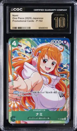 2025 ONE PIECE PROMO CARDS JAPANESE #P-102 NAMI CGC 10 PRISTINE - Image 1