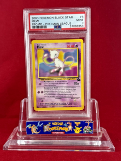2000 Black Star Promo Pokemon League Mew Card #8 PSA 9 - Image 1