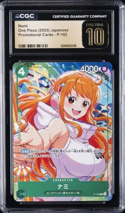 2025 ONE PIECE PROMO CARDS JAPANESE #P-102 NAMI CGC 10 PRISTINE - Image 1