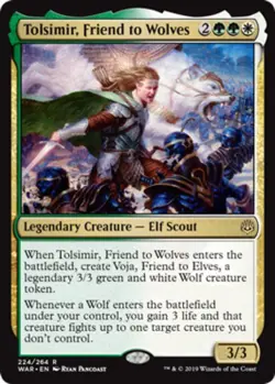 Tolsimir, Friend to Wolves - Foil - War Of The Spark #224/264 MTG Magic The Gath - Image 1