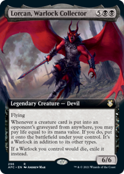 1 x Lorcan, Warlock Collector - Extended Art - Commander: Adventures in the Forg - Image 1