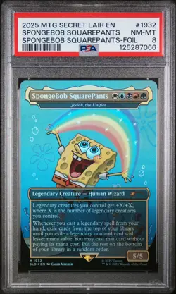 2025 MTG SECRET LAIR DROP BIKINI BOTTOM-FOIL SPONGEBOB SQUAREPANTS PSA 8 - Image 1