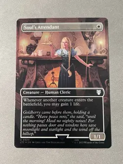 MTG FOIL Soul's Attendant NM Borderless U 0520 LTC Lord of the Rings Hildebrandt - Image 1