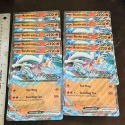 LOT (9) Pokemon TCG: Reshiram EX JTG 030/159 - Journey Together Holo JUMBO CARDS - Image 1