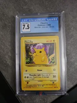 1999 Pokemon Base Set Unlimited Pikachu CGC 7.5 - Image 1
