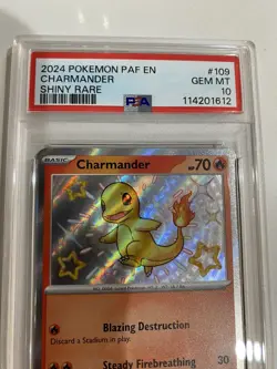 2024 POKEMON PAF EN-PALDEAN FATES SHINY RARE #109 CHARMANDER PSA 10 - Image 2