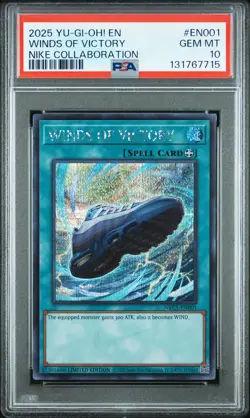 2025 YU-GI-OH! NIKE COLLABORATION #EN001 WINDS OF VICTORY PSA 10 - Image 1