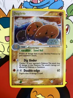 Dugtrio Reverse Holo 5/100 Crystal Guardians Stamped Pokemon 2006 LP Card - Image 1