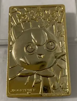 Vintage Pokemon Jigglypuff 23K Gold Plated Trading Card Limited Edition Nintendo - Image 1
